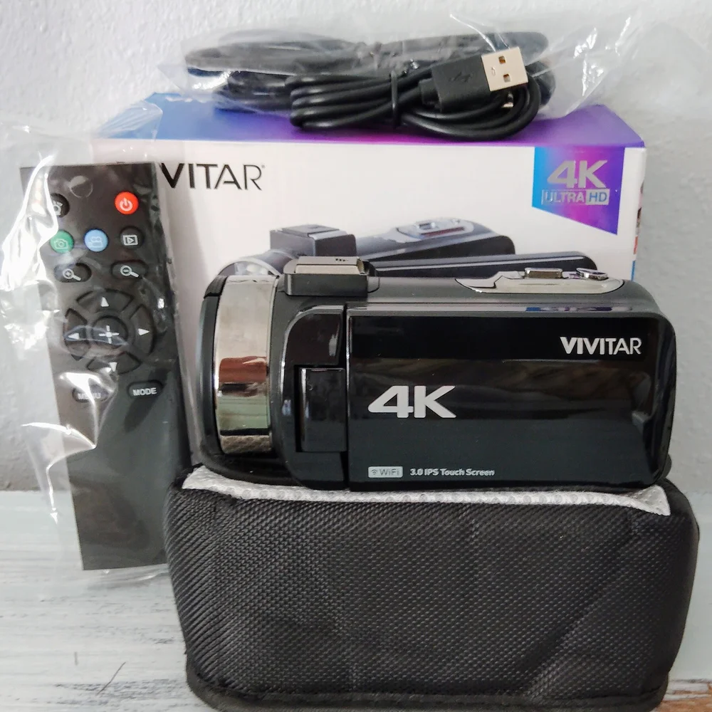 Vivitar 4k Black Digital Camcorder Built in Wifi 3 inch touch screen